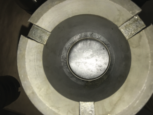 machined ID you can see has a much better finish and the seal retainer ring is more concentric with the ID